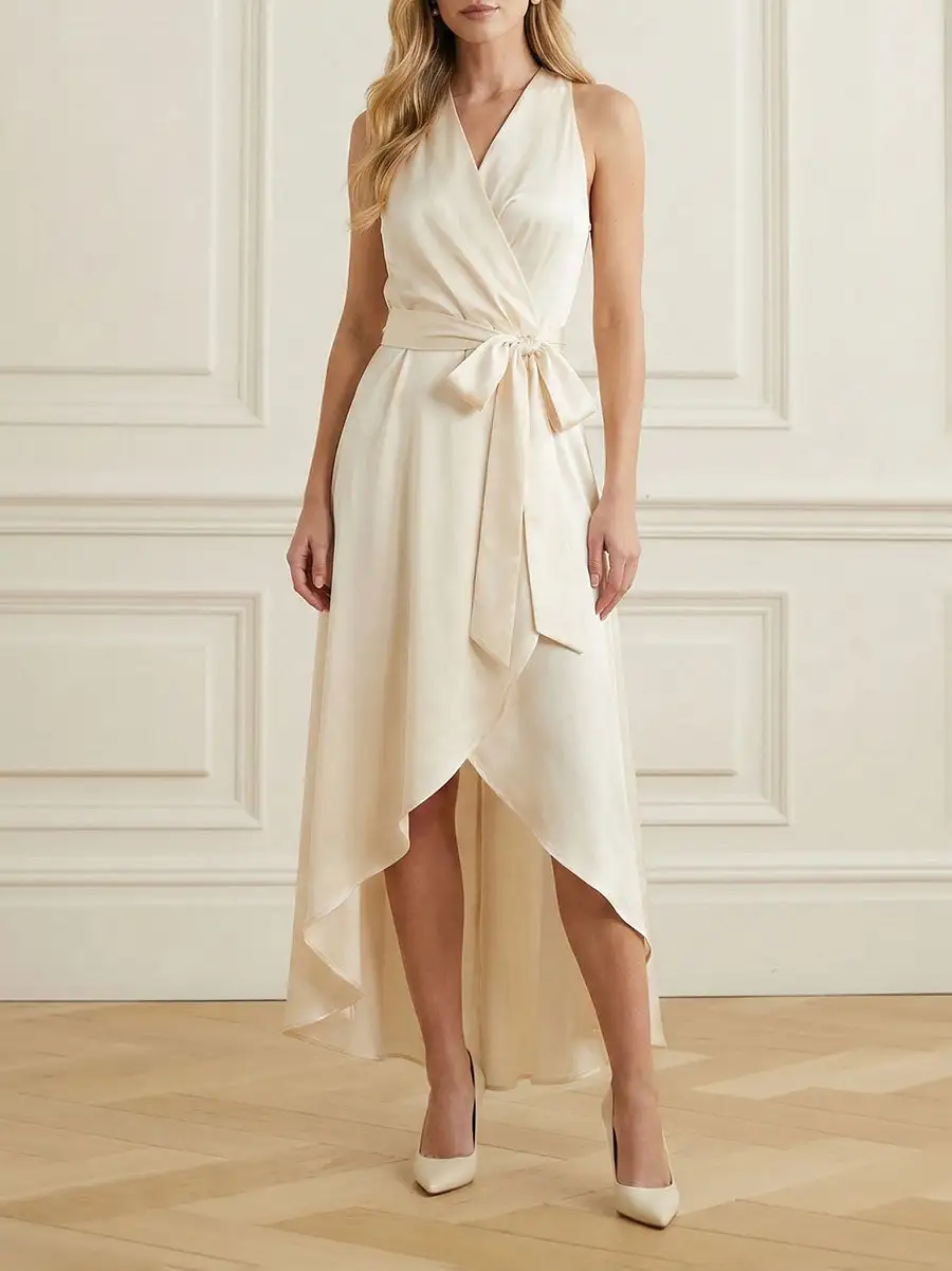 Trim Neck Maxi Dress