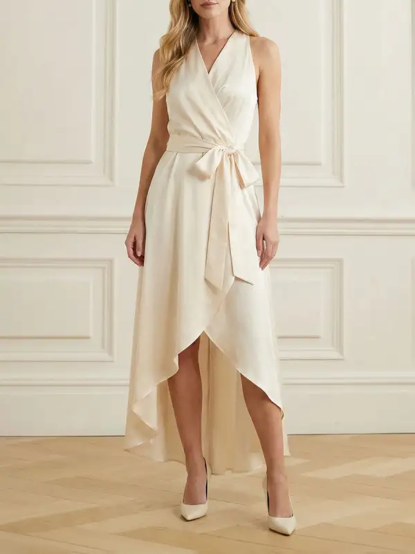 Trim Neck Maxi Dress
