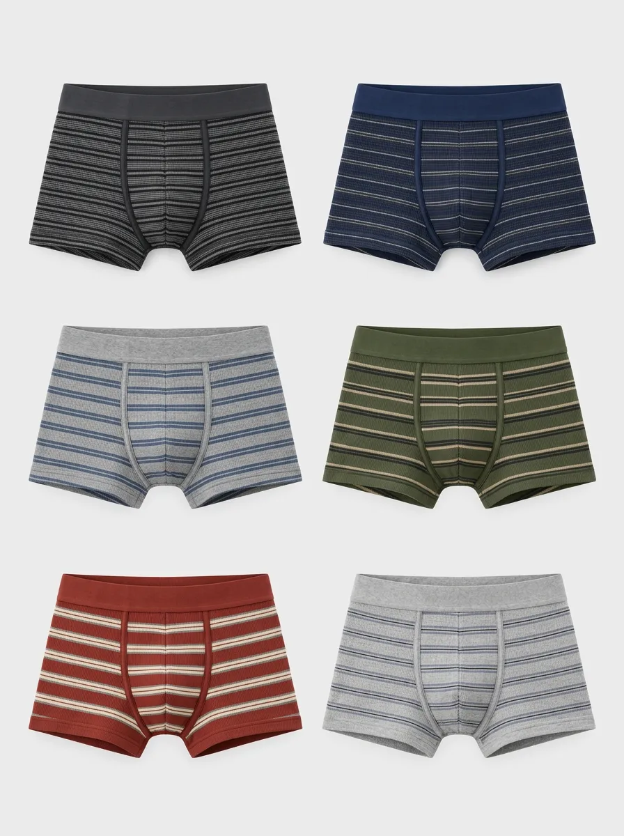 Men's Ridge Multi-Pack Striped Pattern Printed Boxer Briefs