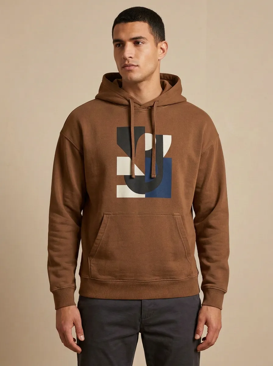 Men's Modern Minimalist Geometric Print Hoodie