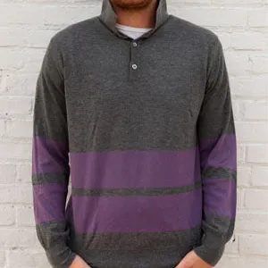 Striped Cashmere Polo Shirt
