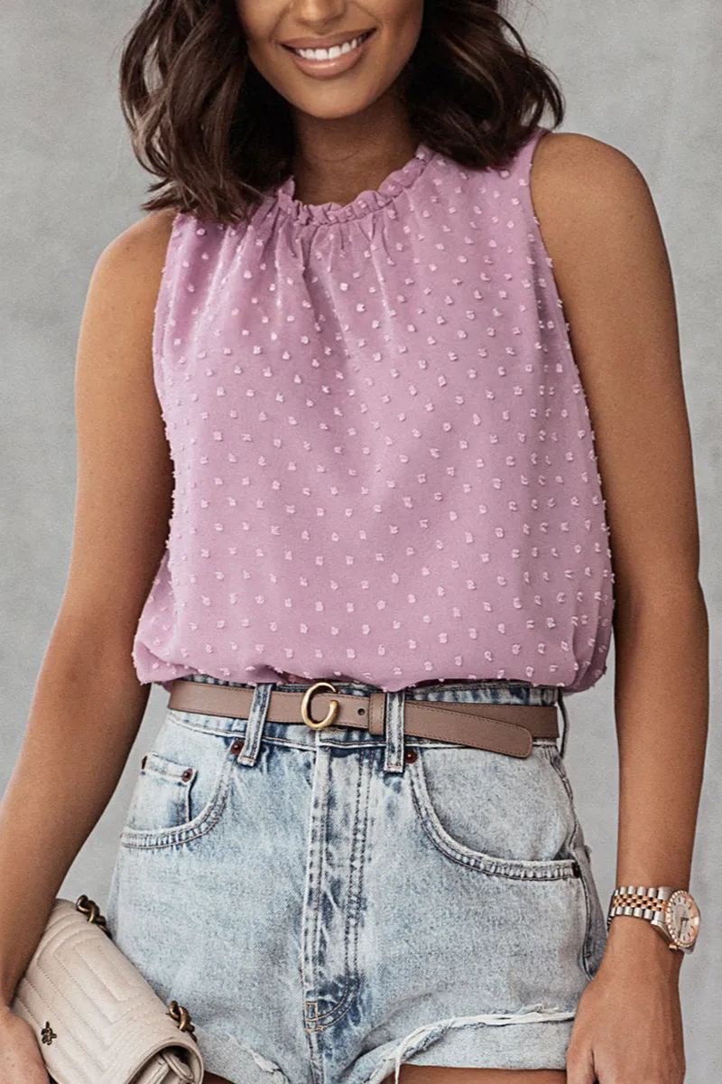 Refined Relaxed Ruffled Tank Top