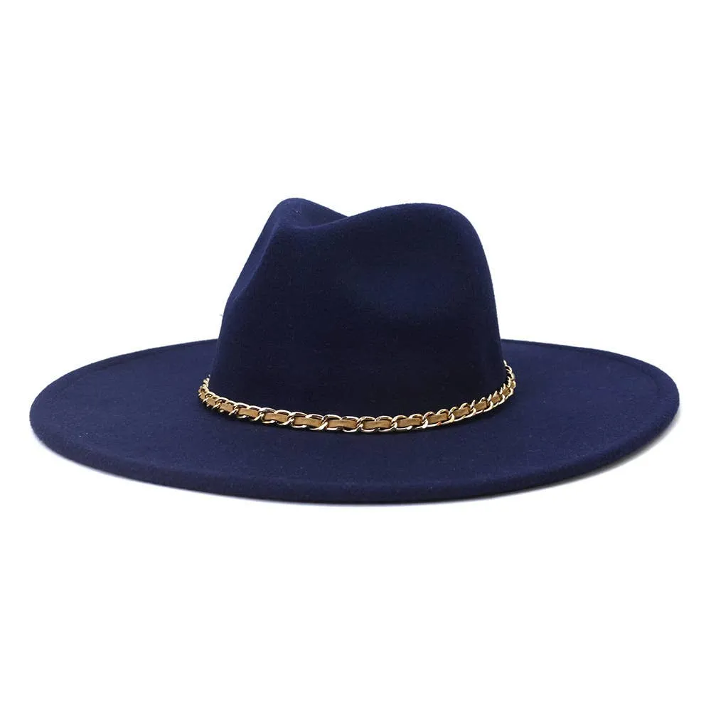 Camel Chain Big Brim Peach Heart Top Hat