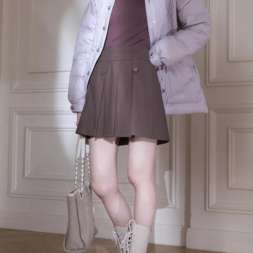 Compact Polished Mini Polyester Skirt