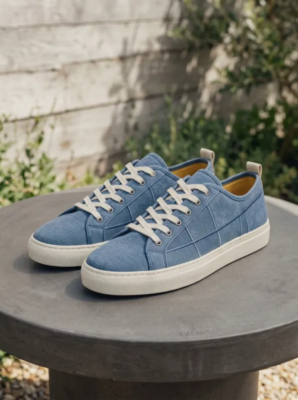 Paneled Geometric Colorblock Canvas Sneakers