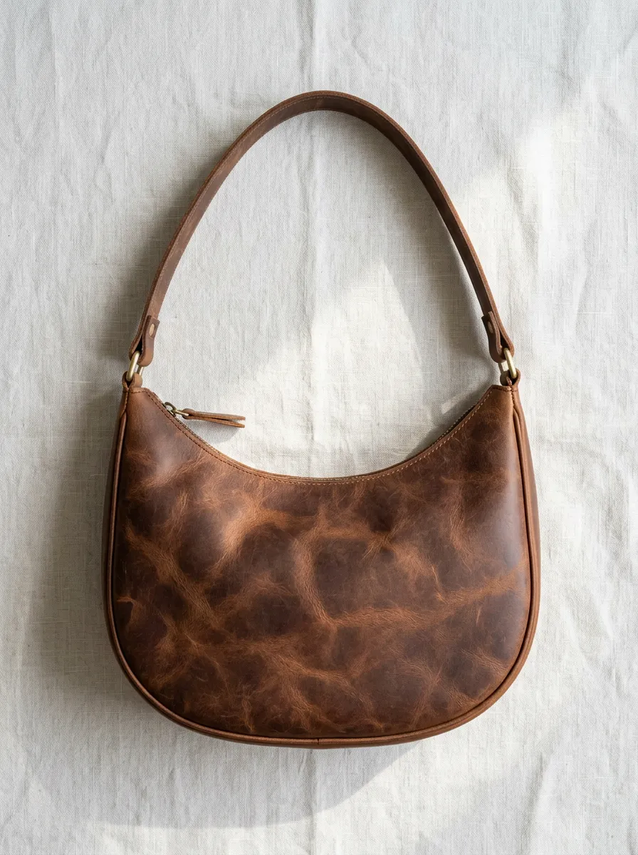 Vintage Distressed Hobo Shoulder Bag