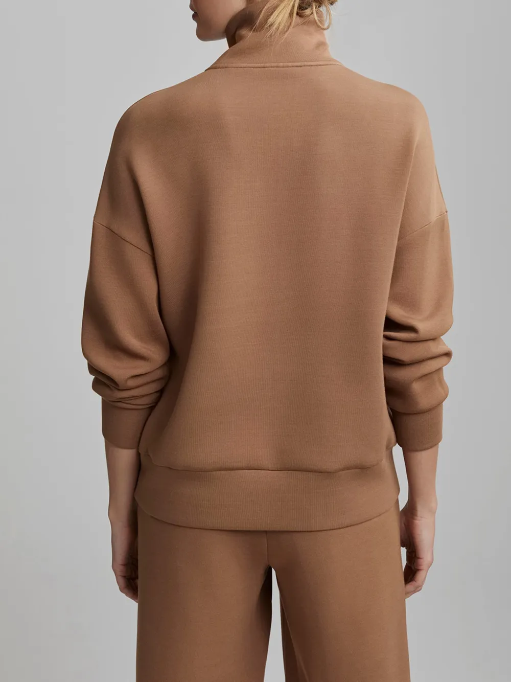 Chic Quarter-Zip Wide-Collar Loose Sweatshirt