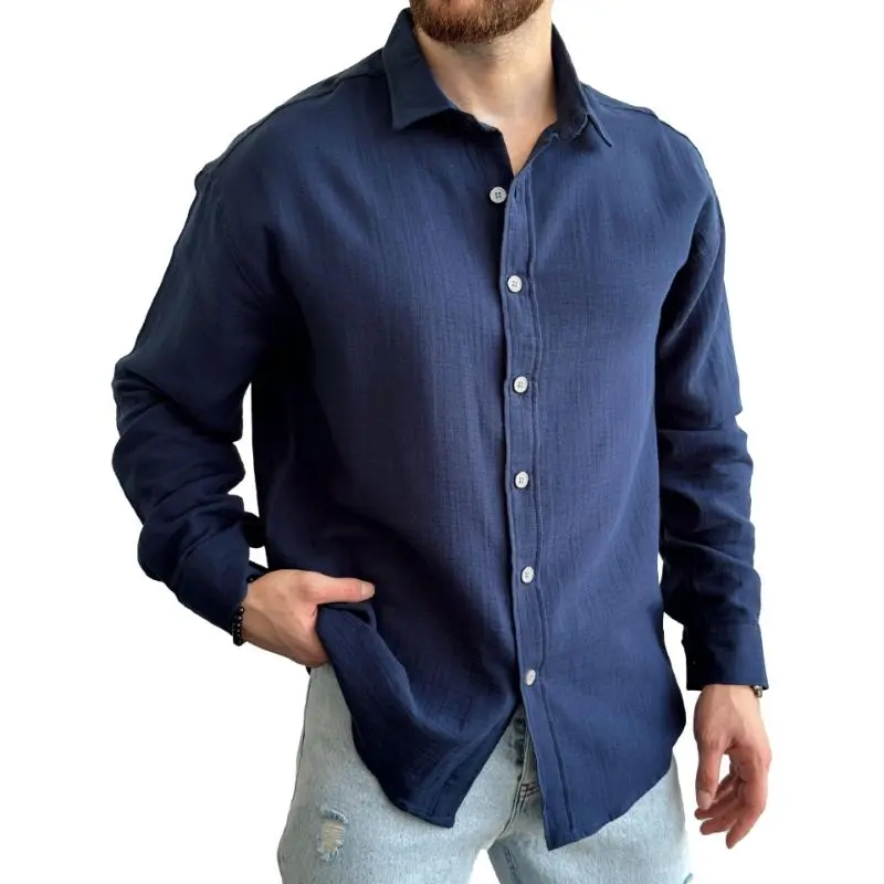 Washed Work Open Collar Shirt