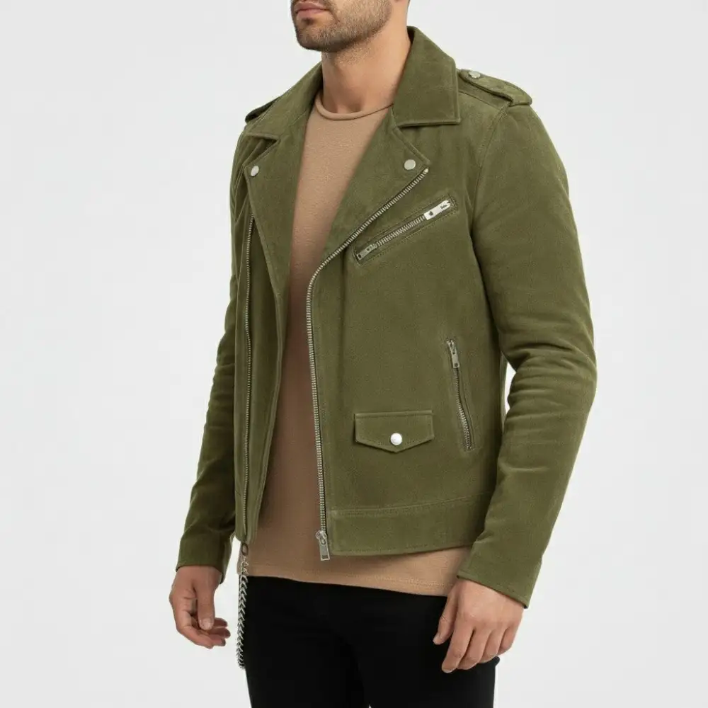 Suede Biker Western Multi Pocket Jacket