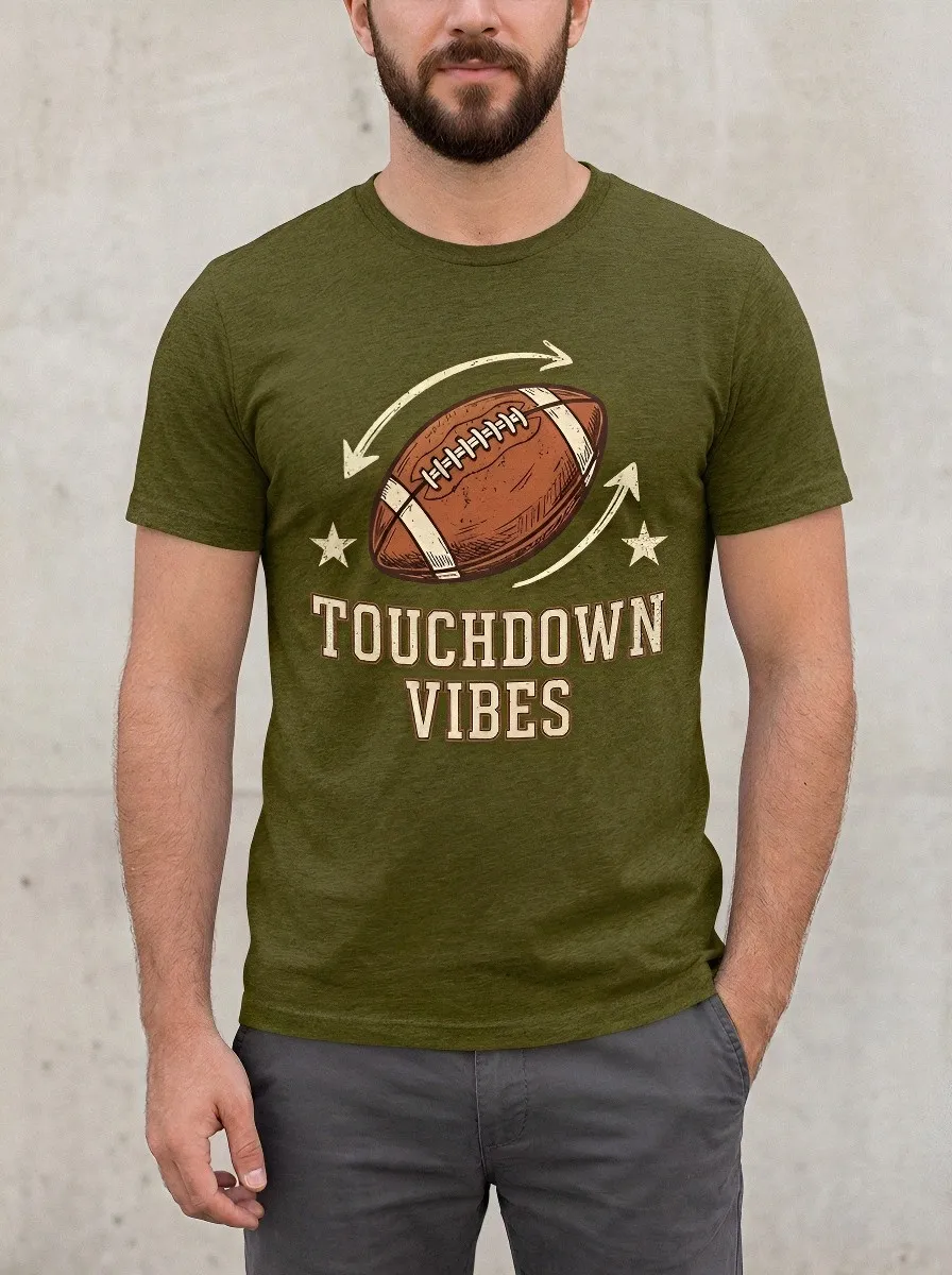 Men's American Football Touchdown Vibes Graphic T-shirt