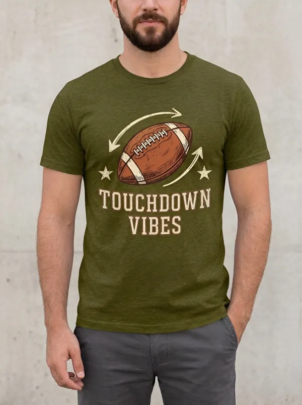 Men's American Football Touchdown Vibes Graphic T-shirt