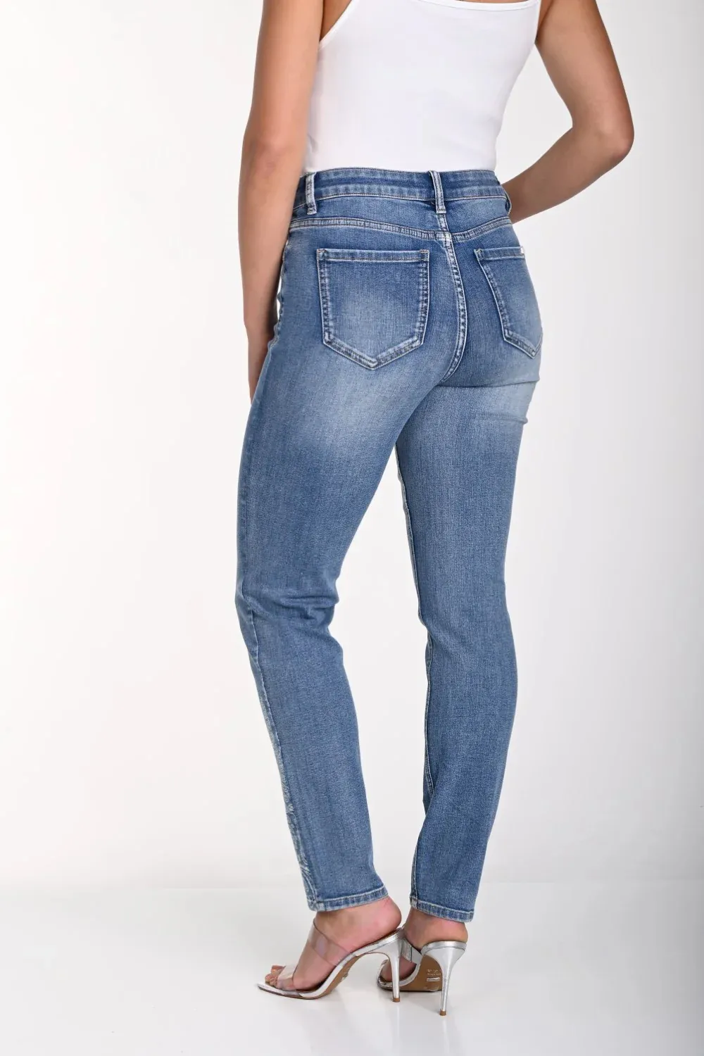 Light Blue Embroidered Denim Jeans