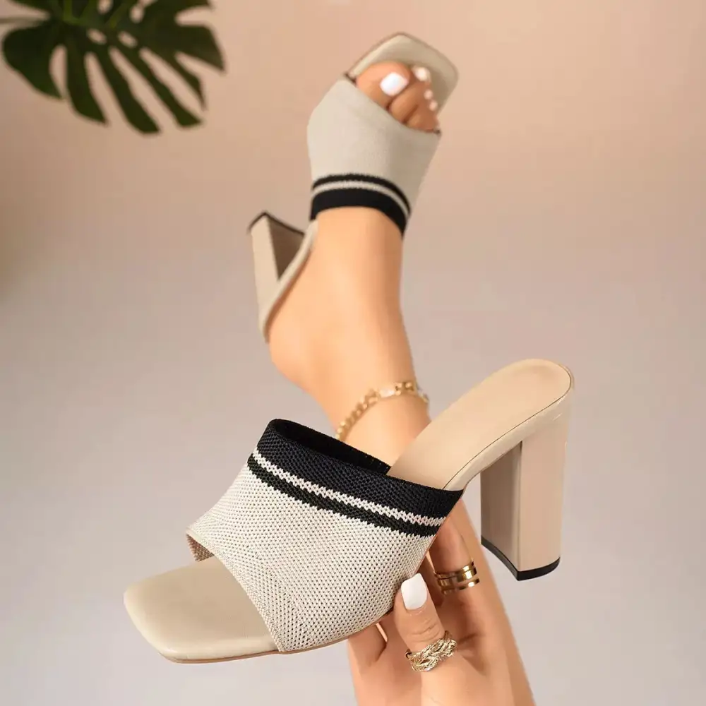 Lightweight Open Toe Block Heels Sandals