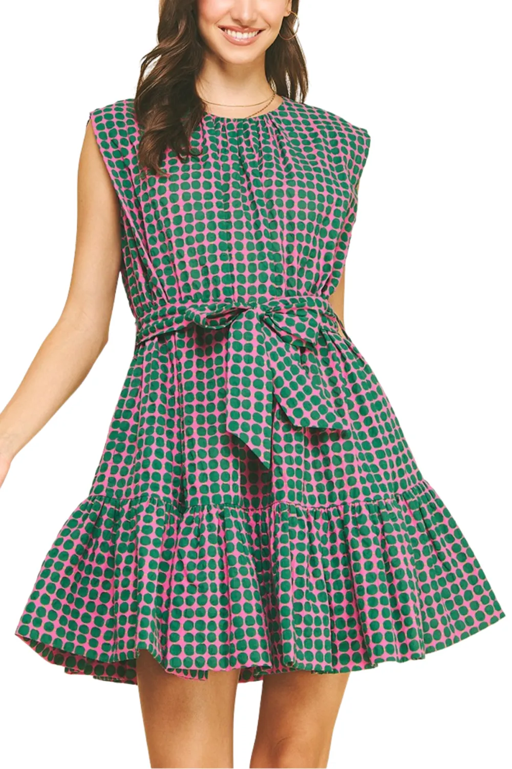 Polka Dot Tiered Mini Dress