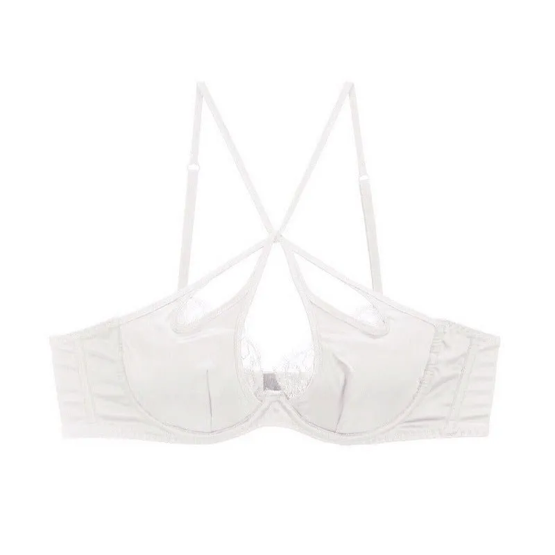 Satin Hollow Lace Bra And Panty Set