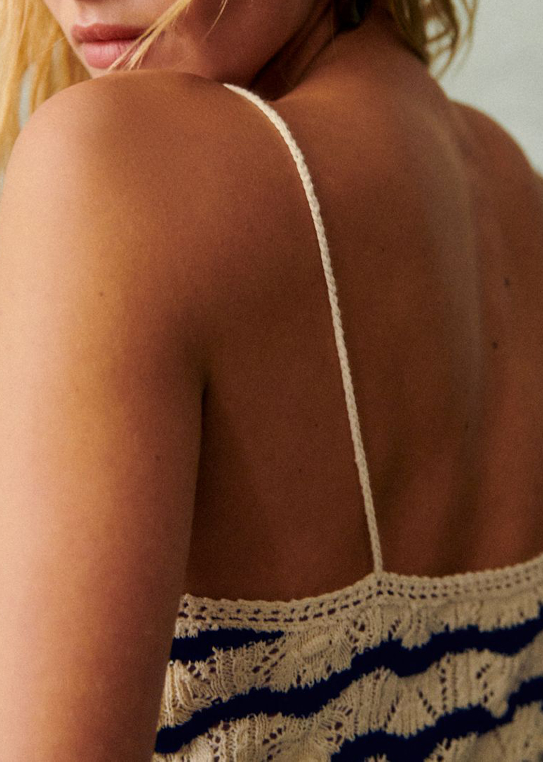 Striped Spaghetti Strap Organic Cotton Tank Top