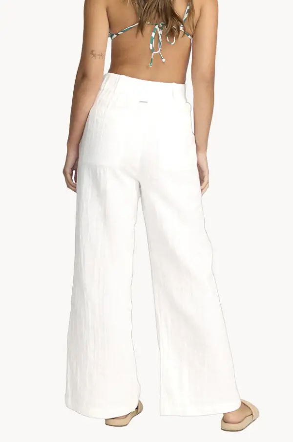 Tailored Slub Wide Leg Pants