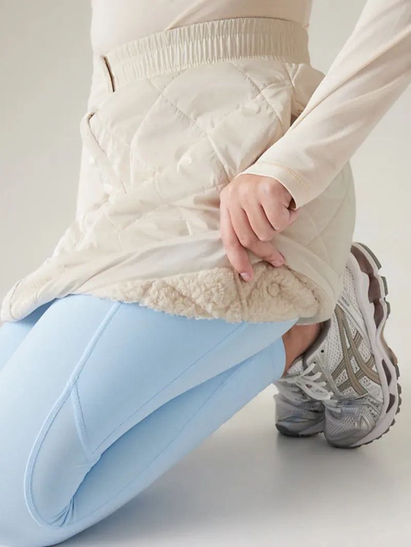White Quilted Mini Skirt For Cozy Casual Style