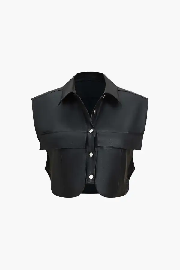 Faux Leather Sleeveless Top