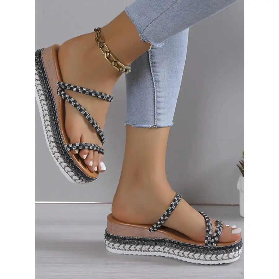 Woven Platform Wedge Sandals