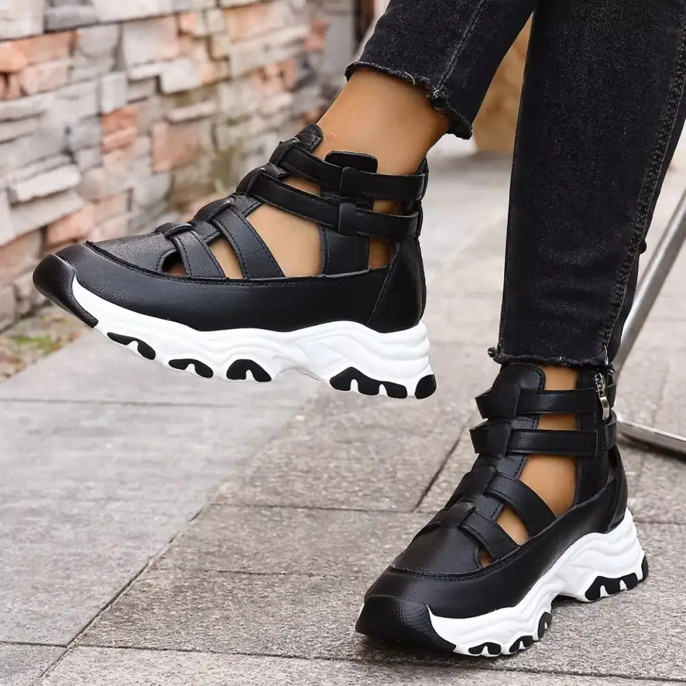 Refined Cutout Platform Sneakers