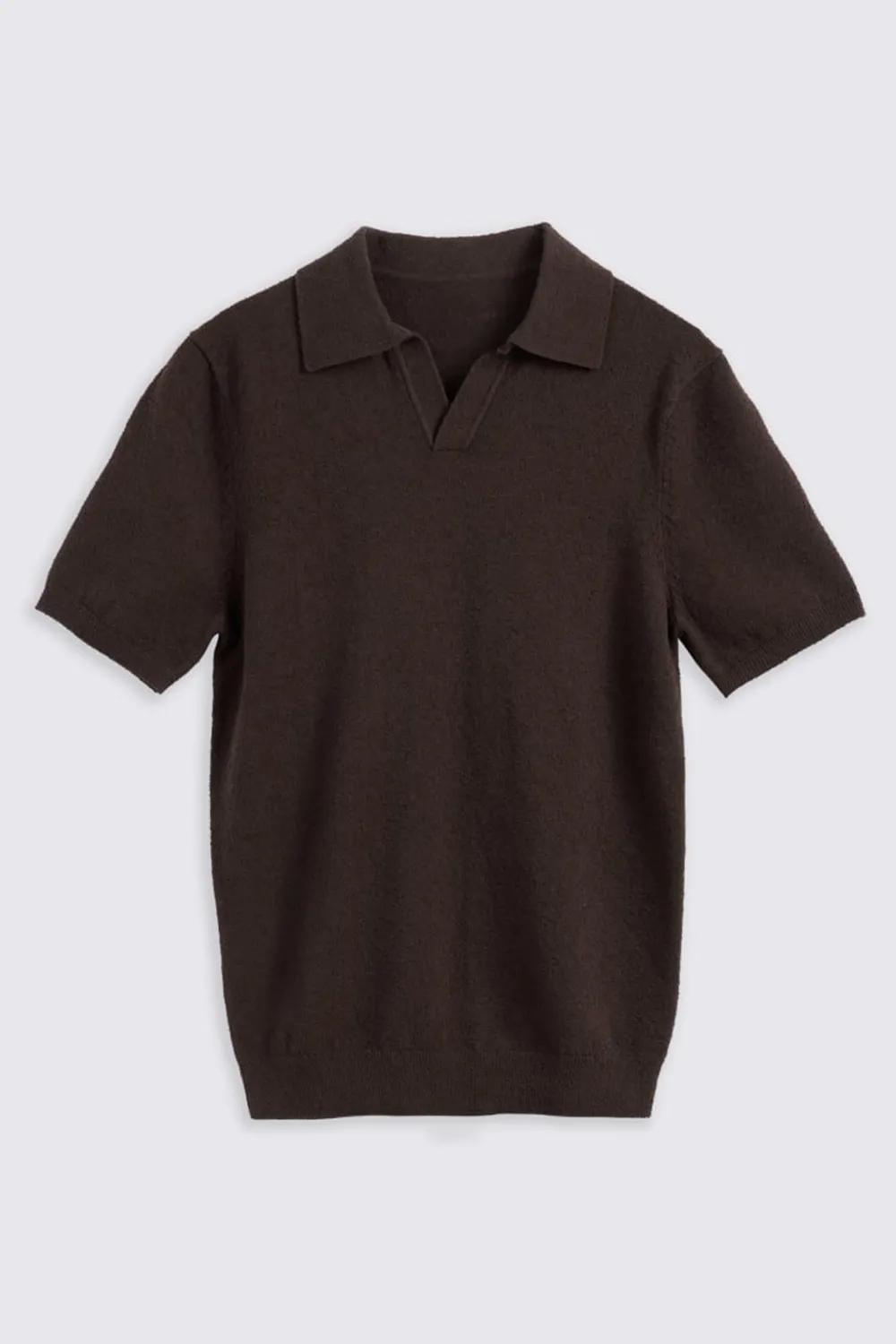 Men's White Cotton Loop-Knit Polo Shirt