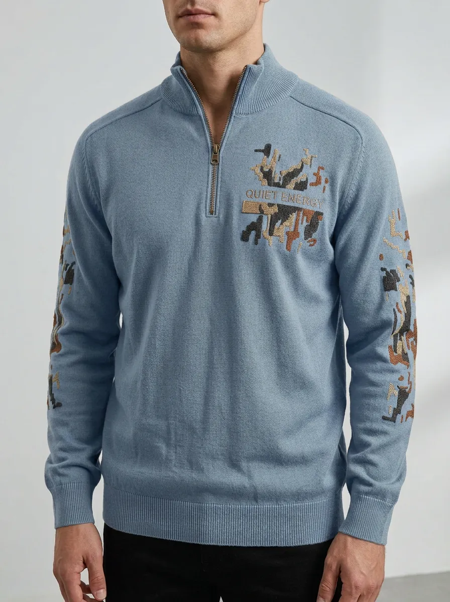 Half-Zip Camo Men's Half-Zip Sweatshirt