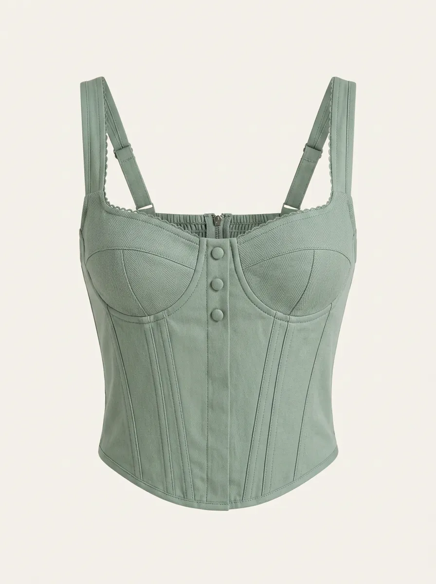 Button-Front Women's Corset Top