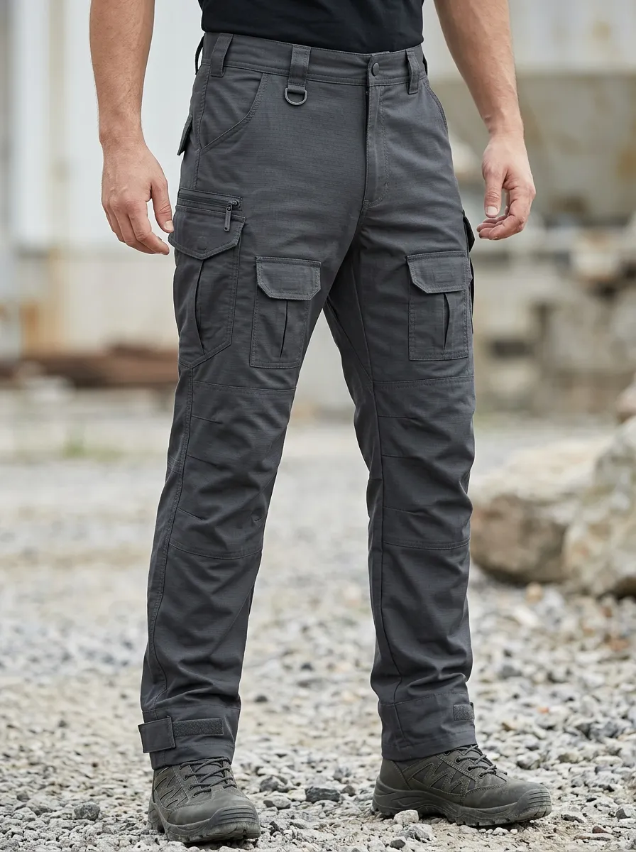 Men's Charcoal Grey Tactical Cargo Pants