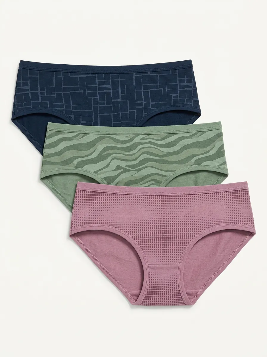 Women's Geometric Zebra Dot Printed Three-Pack Briefs