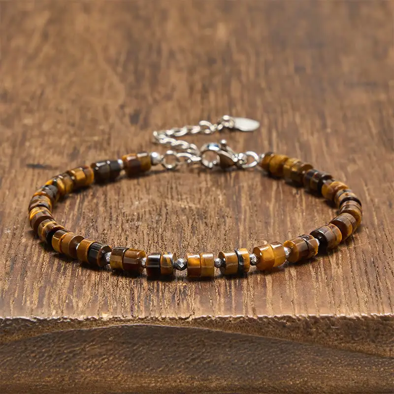 Amethyst Tiger Eye Quartz Spot Jasper Obsidian Bracelet
