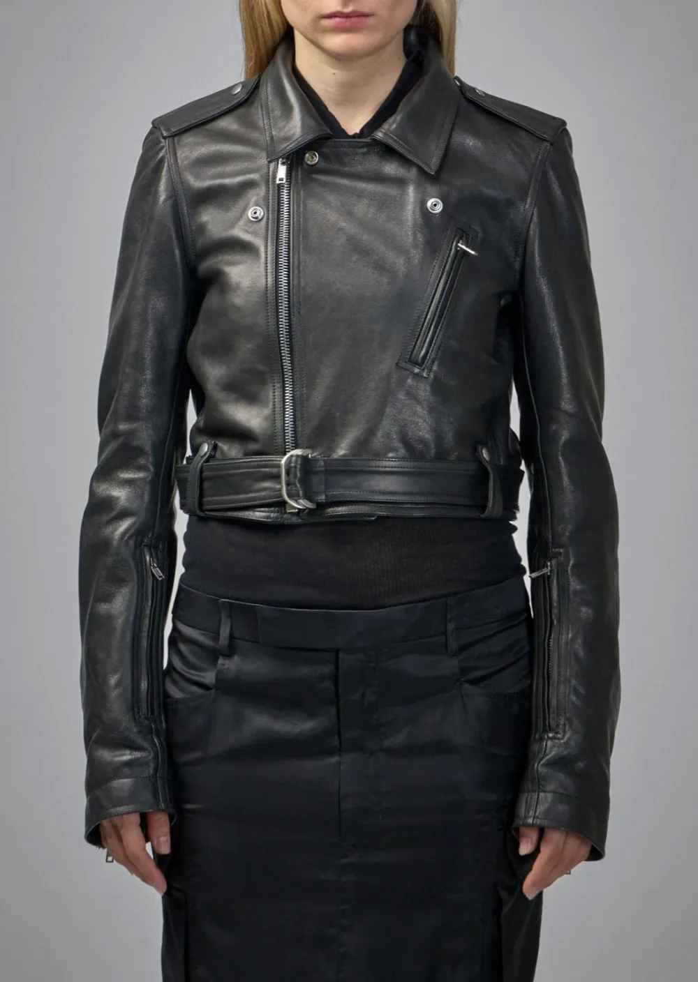 Leather Cropped Jacket