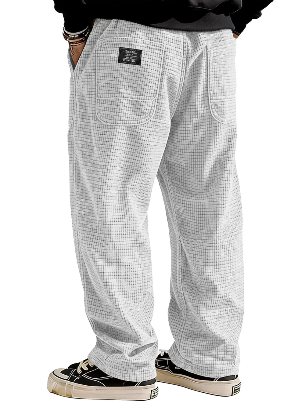 Tailored Textured Knit Pocket Relaxed Pants