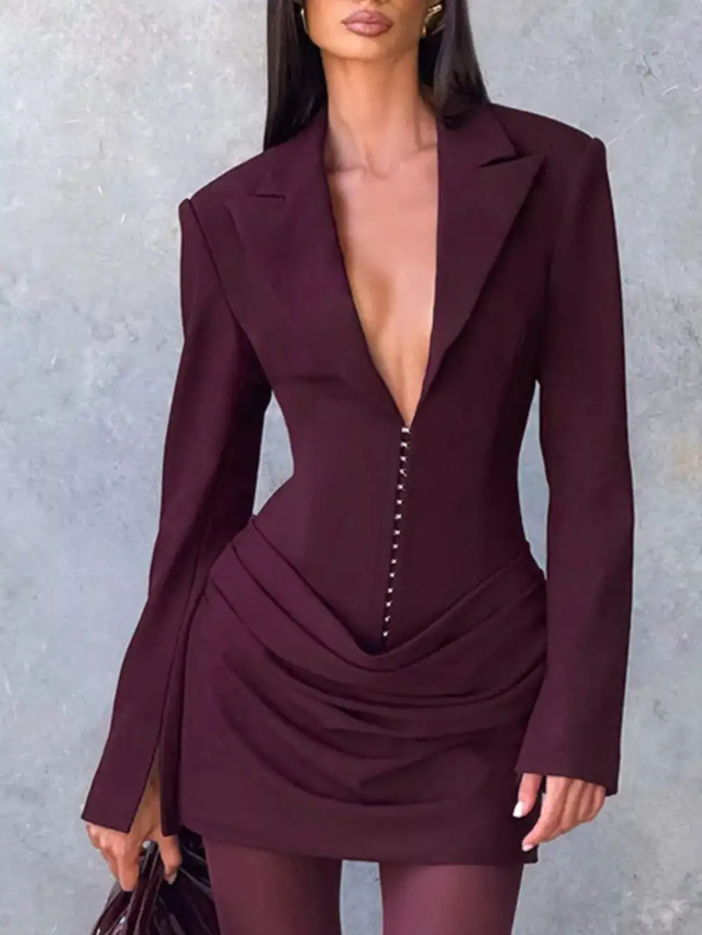 Full Size Blazer- Sleeve Mini Dress Plus Size