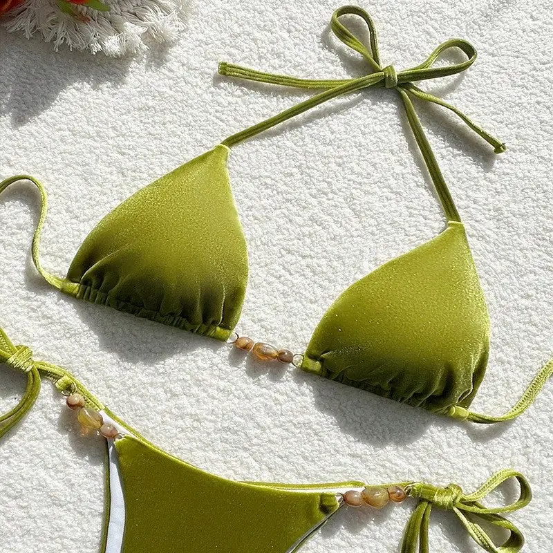 Tie String Bikini Set