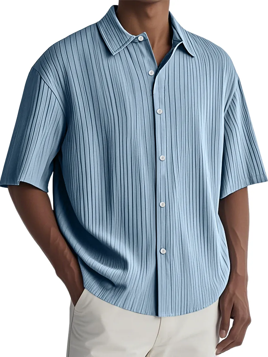 Clean Cut Short Sleeve Button Front Shirt