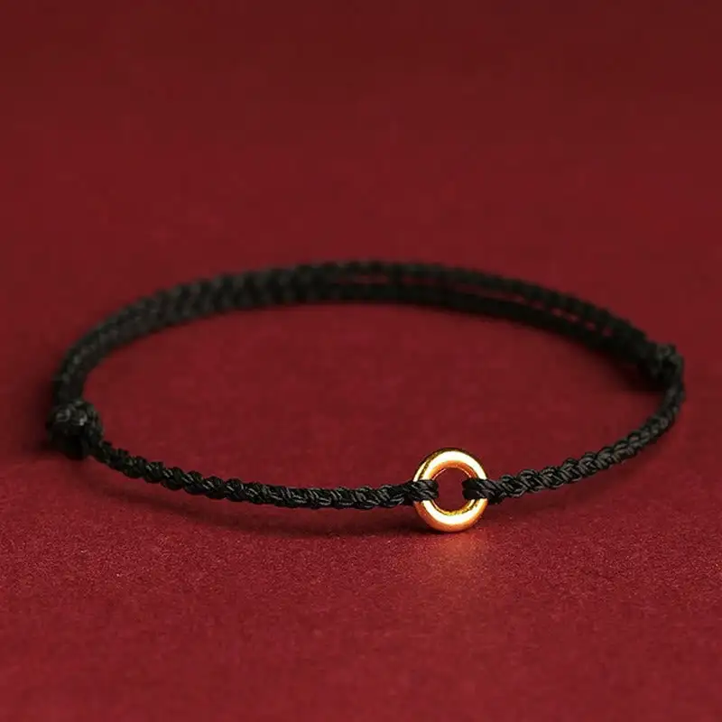 Small Buckle Braided String Adjustable Connection Bracelet Anklet
