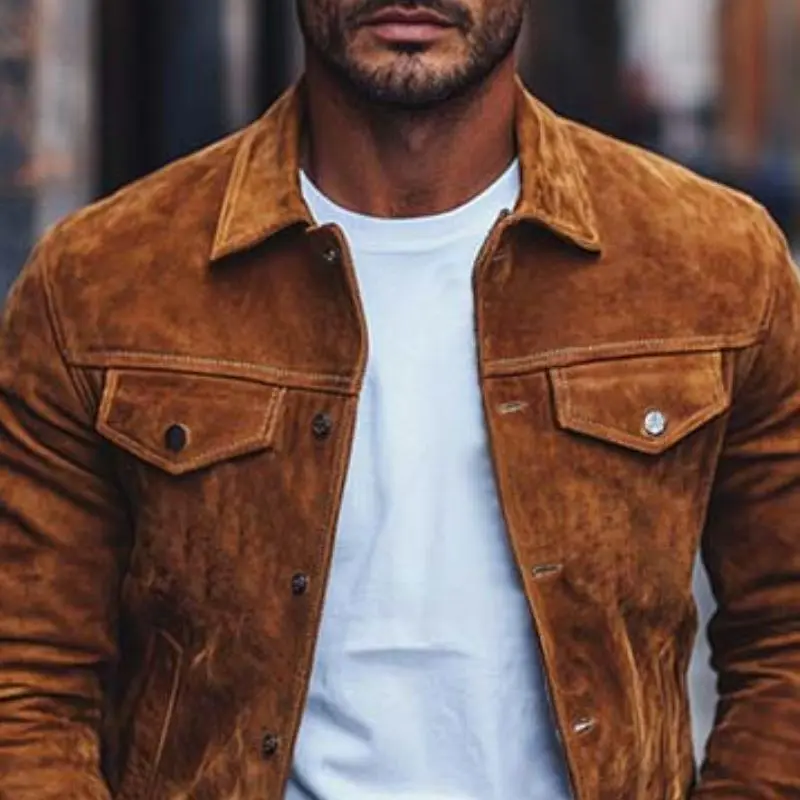 Textured Work Suede Jacket