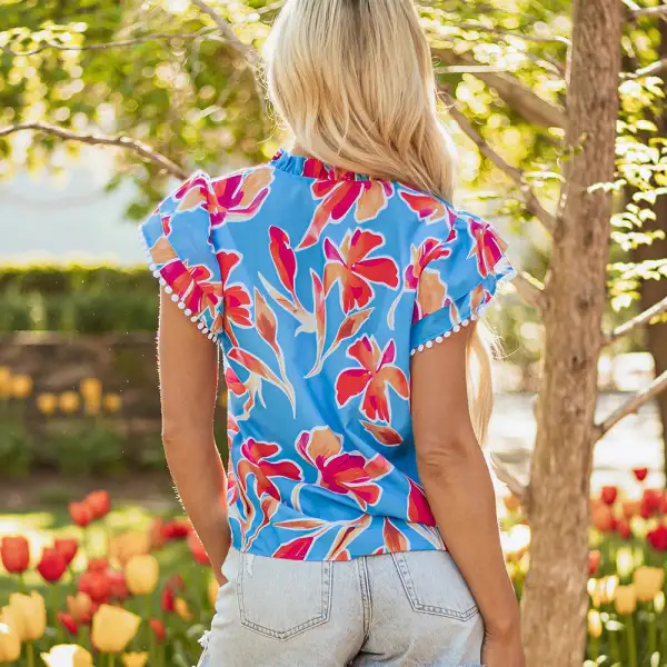 Ruffle Trim Short Sleeve Tee
