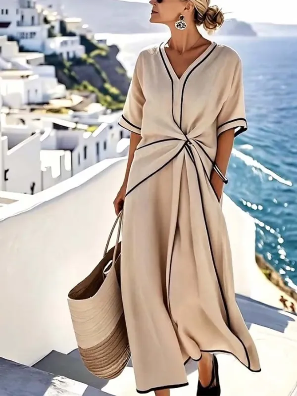 Flowy Wrap Midi Dress