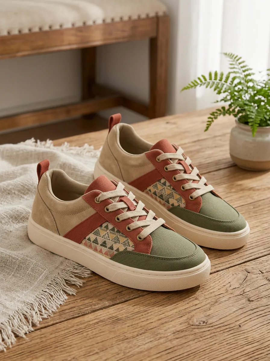Women's Boho Geometric Pattern Graphic Edit Skate Shoes