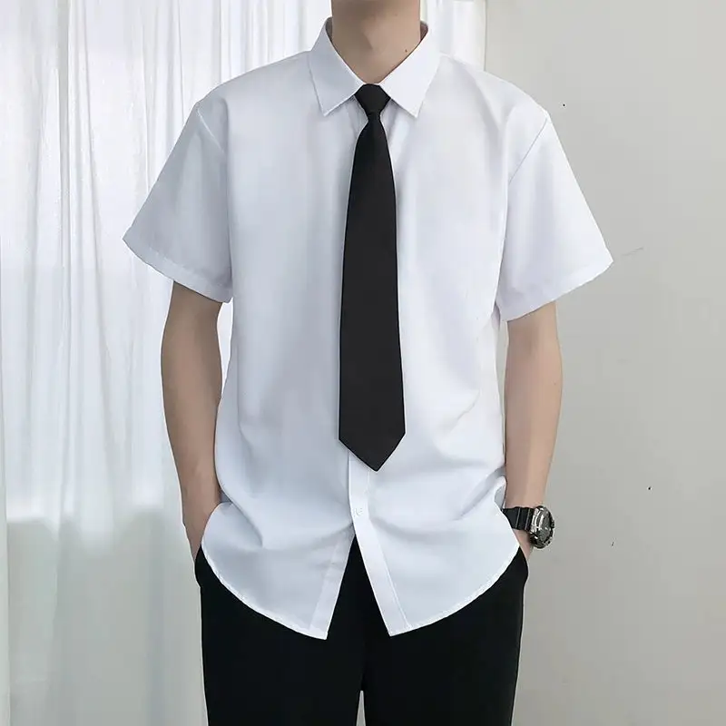 Tie Accent Short Sleeve Dress Shirt