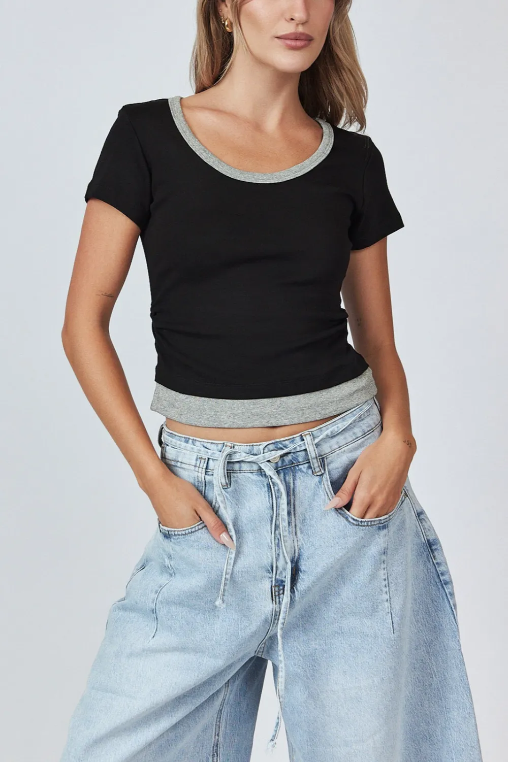 Layered Crew Neck T-Shirt