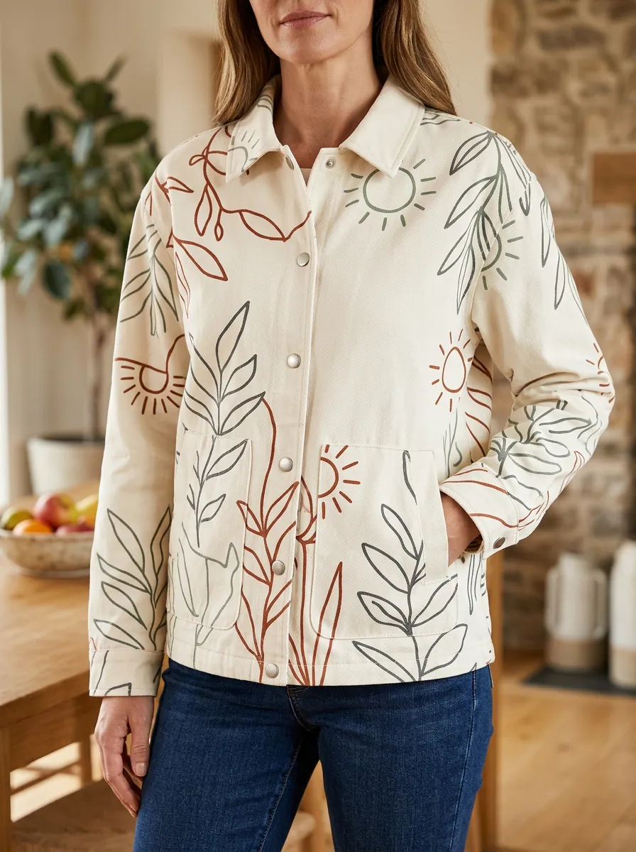 Women's Refined Boho Nature Lover Sun Leaf Jacket