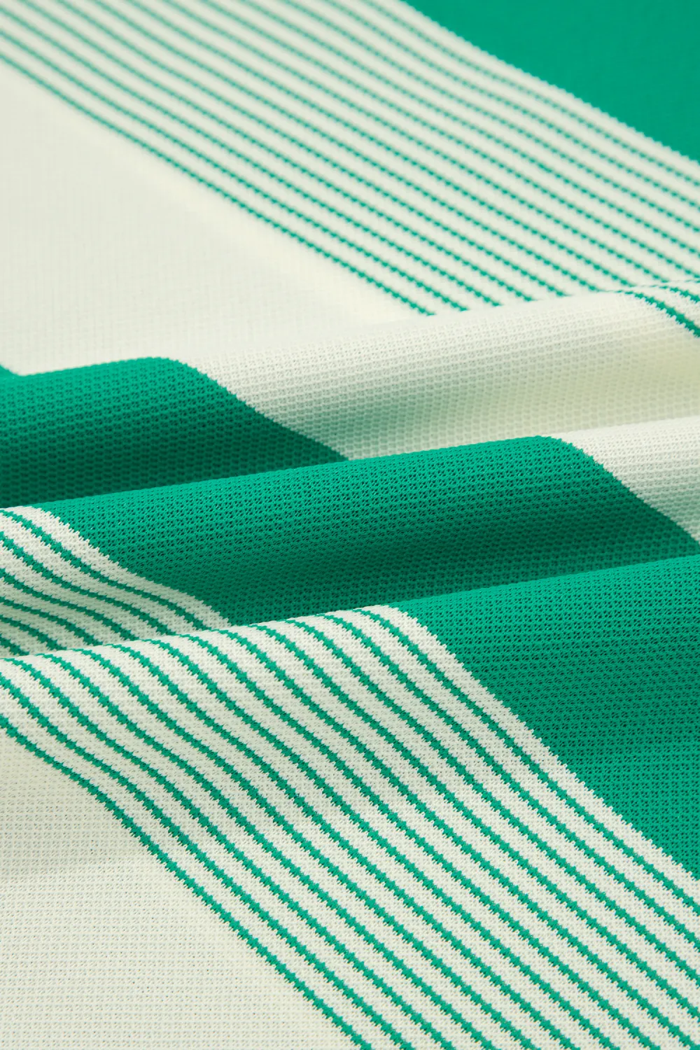 Green Stripe Mixed Print Crew Tee