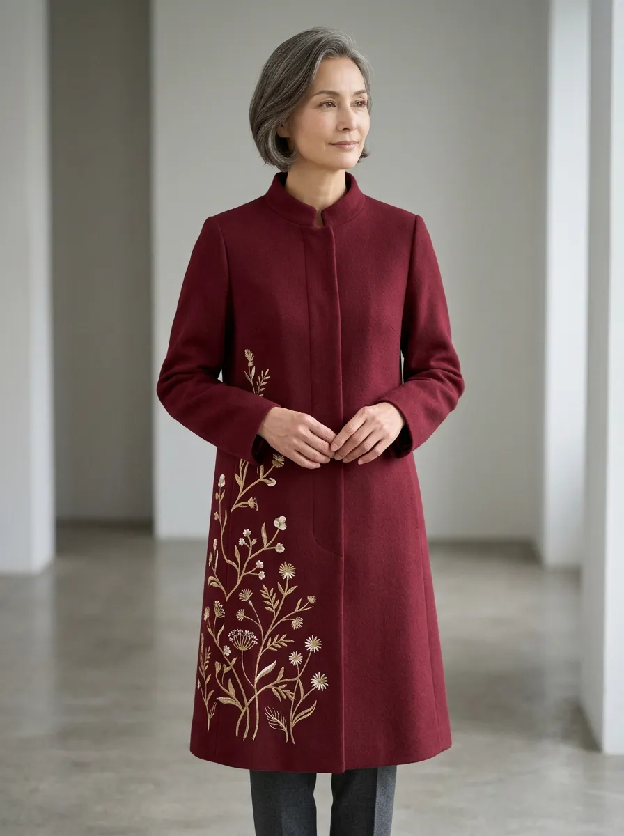 Women's Floral Embroidered Coat