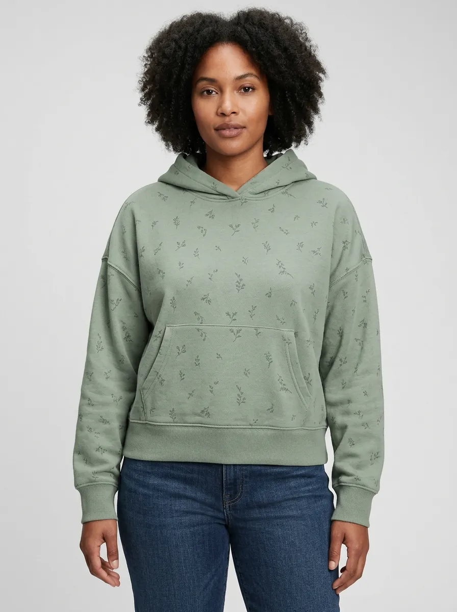 Women's Modern Botanical Floral Nature Inspired Graphic Hoodie