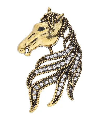 Men's Classic Horse Motif Brooch