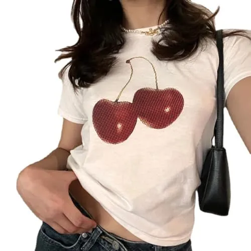 Rhinestone Cherry Graphic Tee