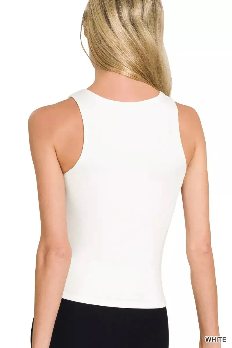 Rayon Double Layered Round Neck Tank Top